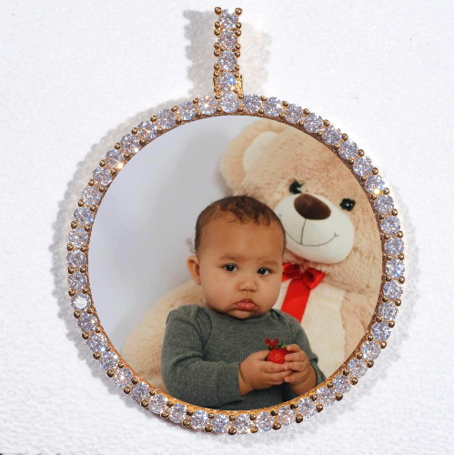 LARGE 3D CIRCLE CUSTOM PICTURE PENDANT