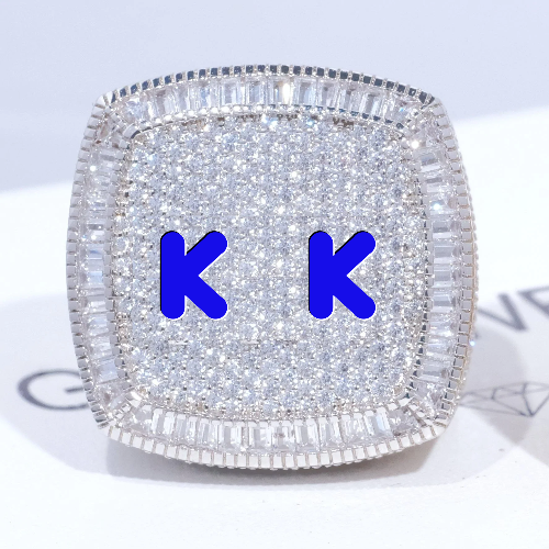 CUSTOM LETTER 3D ICED RING