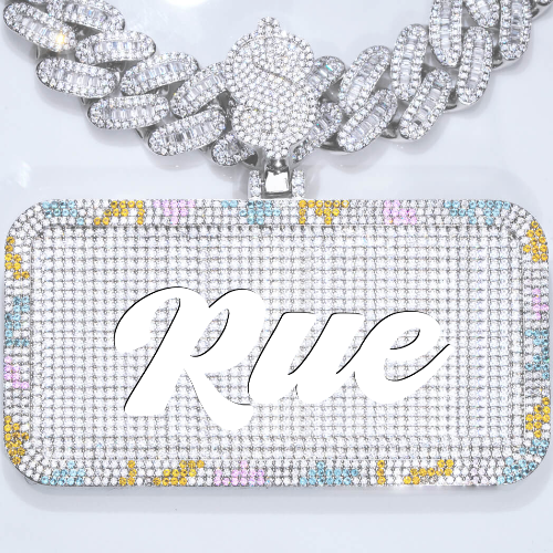 CUSTOM LETTER NECKLACE 3D COLORFUL SQUARE