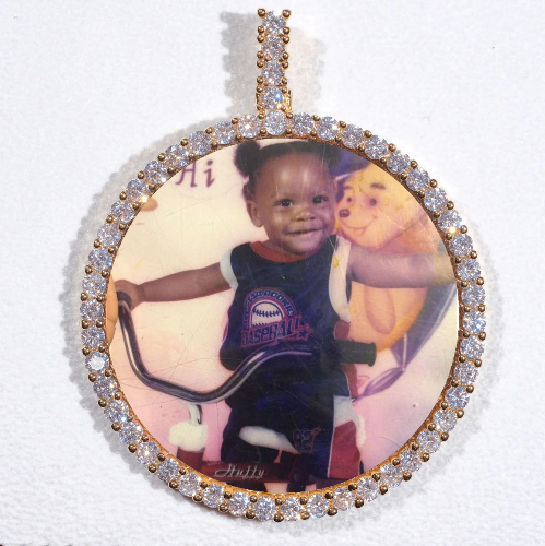 LARGE 3D CIRCLE CUSTOM PICTURE PENDANT