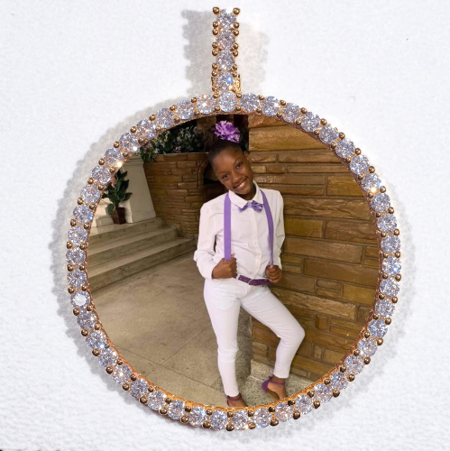 LARGE 3D CIRCLE CUSTOM PICTURE PENDANT