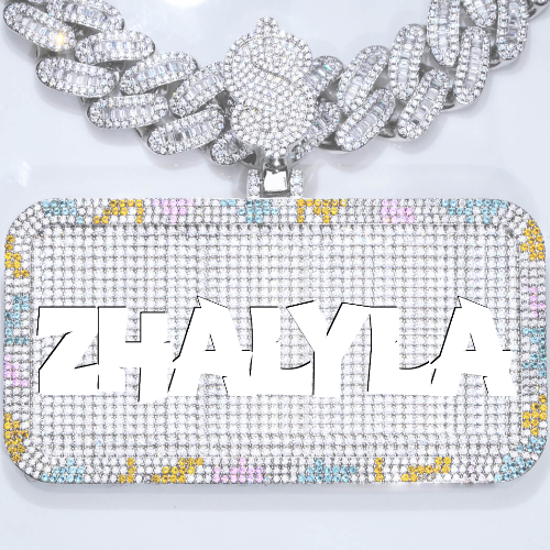 CUSTOM LETTER NECKLACE 3D COLORFUL SQUARE
