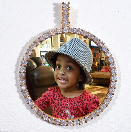 LARGE 3D CIRCLE CUSTOM PICTURE PENDANT