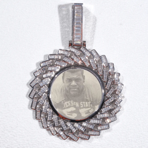 Large 3D Baguette Custom Picture Pendant