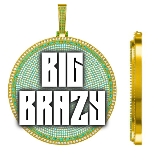 CUSTOM LETTER NECKLACE 3D BIG DISC