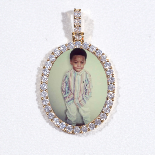 3D Oval Custom Picture Pendant