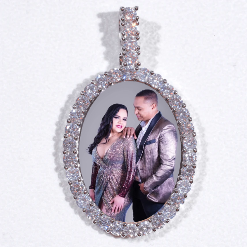 Large 3D Oval Custom Picture Pendant