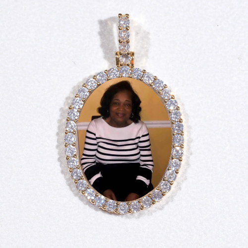 3D Oval Custom Picture Pendant