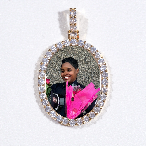 3D Oval Custom Picture Pendant