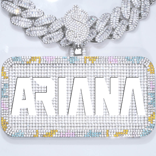 CUSTOM LETTER NECKLACE 3D COLORFUL SQUARE
