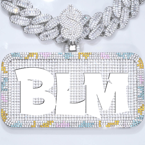 CUSTOM LETTER NECKLACE 3D COLORFUL SQUARE