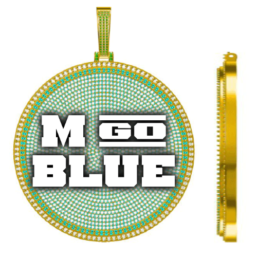 CUSTOM LETTER NECKLACE 3D BIG DISC