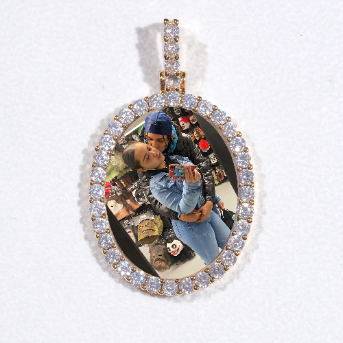 3D Oval Custom Picture Pendant