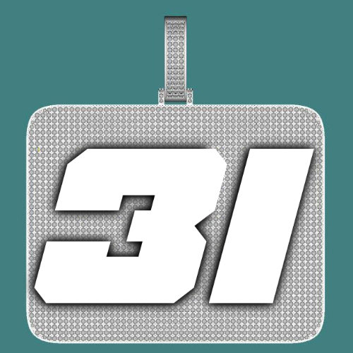 CUSTOM LETTER NECKLACE 3D BIG SQUARE