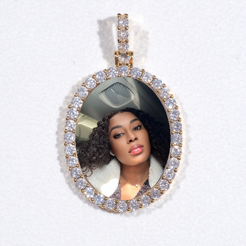 3D Oval Custom Picture Pendant