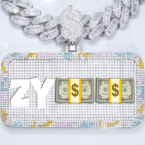 CUSTOM LETTER NECKLACE 3D COLORFUL SQUARE