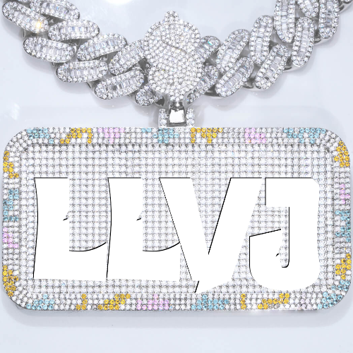 CUSTOM LETTER NECKLACE 3D COLORFUL SQUARE