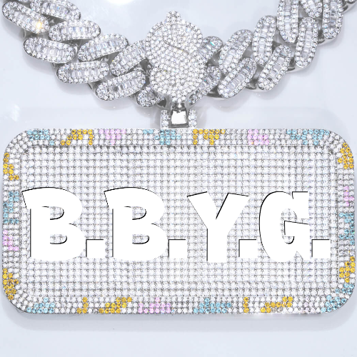 CUSTOM LETTER NECKLACE 3D COLORFUL SQUARE