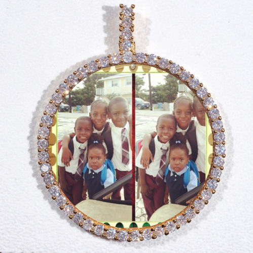 LARGE 3D CIRCLE CUSTOM PICTURE PENDANT