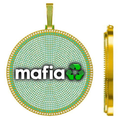 CUSTOM LETTER NECKLACE 3D BIG DISC