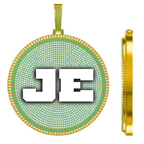 CUSTOM LETTER NECKLACE 3D BIG DISC