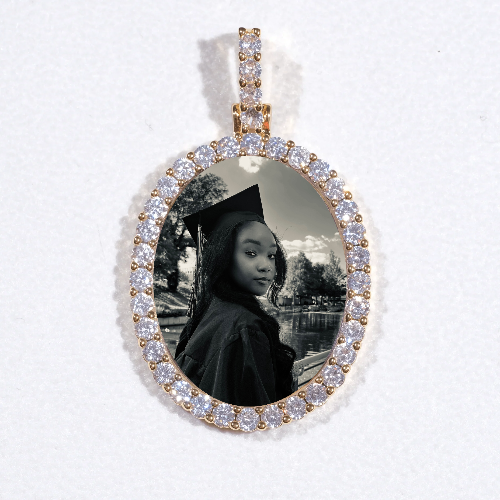 3D Oval Custom Picture Pendant