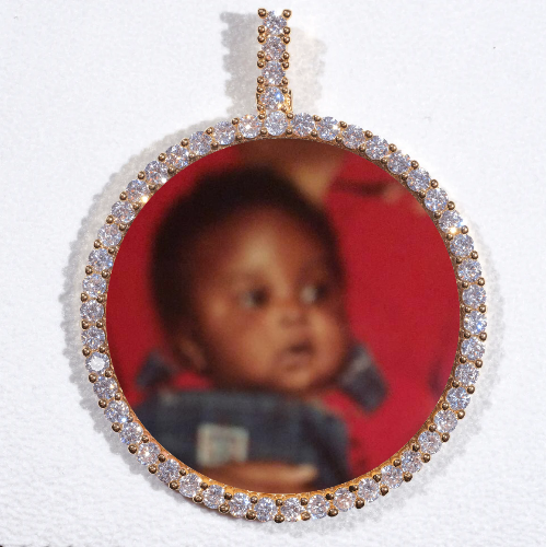 LARGE 3D CIRCLE CUSTOM PICTURE PENDANT