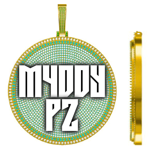 CUSTOM LETTER NECKLACE 3D BIG DISC
