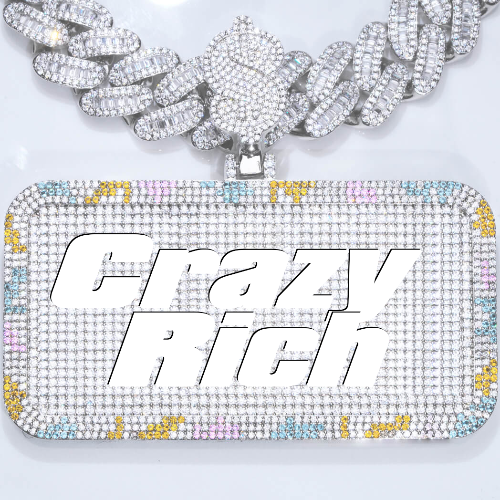 CUSTOM LETTER NECKLACE 3D COLORFUL SQUARE
