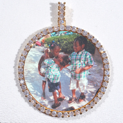 LARGE 3D CIRCLE CUSTOM PICTURE PENDANT