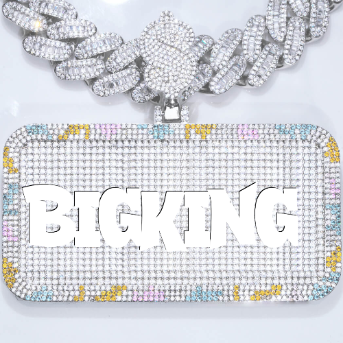 CUSTOM LETTER NECKLACE 3D COLORFUL SQUARE