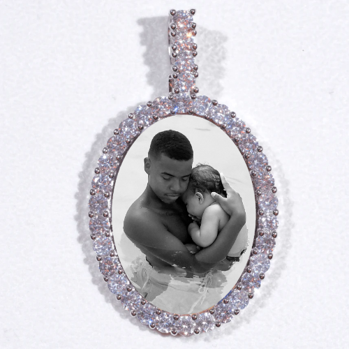 Large 3D Oval Custom Picture Pendant