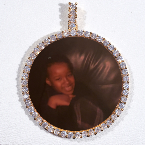 LARGE 3D CIRCLE CUSTOM PICTURE PENDANT