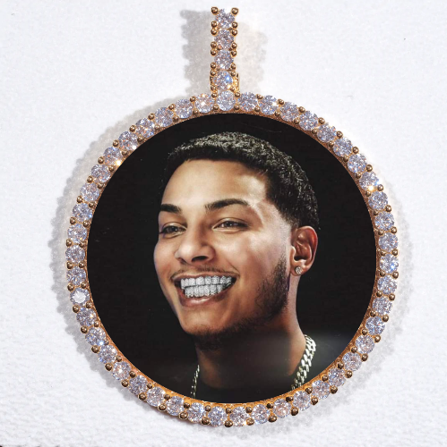 LARGE 3D CIRCLE CUSTOM PICTURE PENDANT