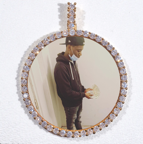 LARGE 3D CIRCLE CUSTOM PICTURE PENDANT