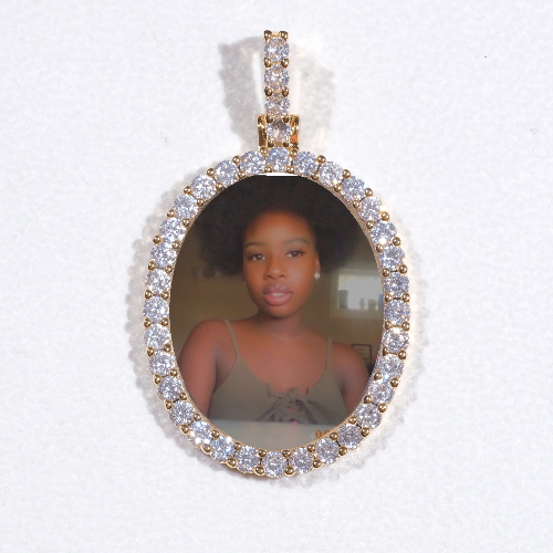 3D Oval Custom Picture Pendant