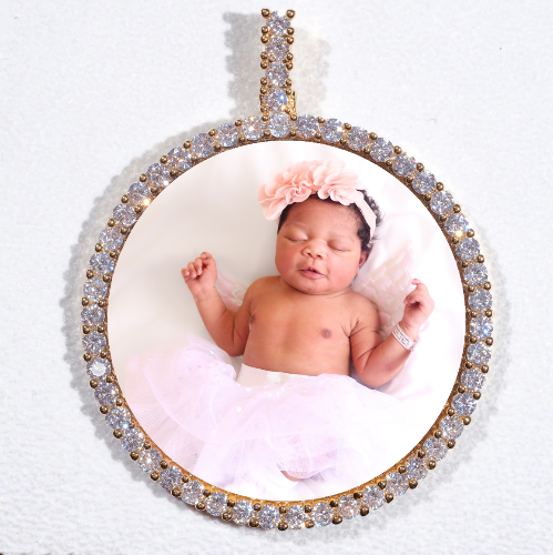 LARGE 3D CIRCLE CUSTOM PICTURE PENDANT