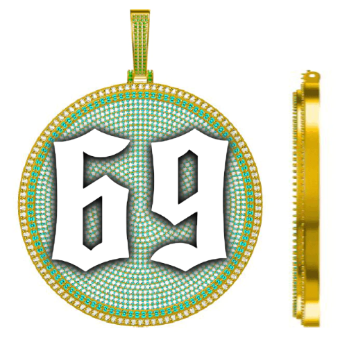 CUSTOM LETTER NECKLACE 3D BIG DISC