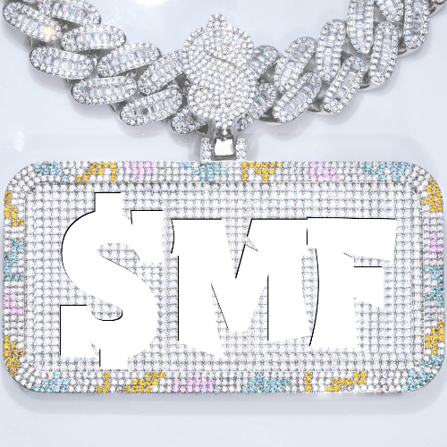 CUSTOM LETTER NECKLACE 3D COLORFUL SQUARE