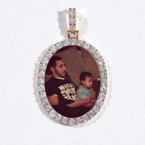 3D Oval Custom Picture Pendant