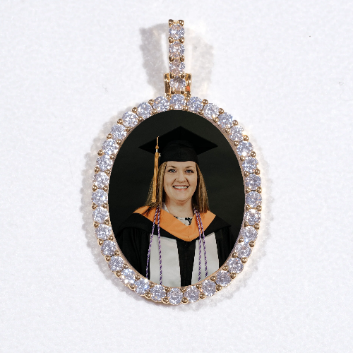 3D Oval Custom Picture Pendant