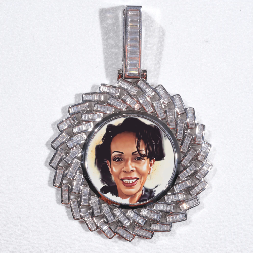 Large 3D Baguette Custom Picture Pendant