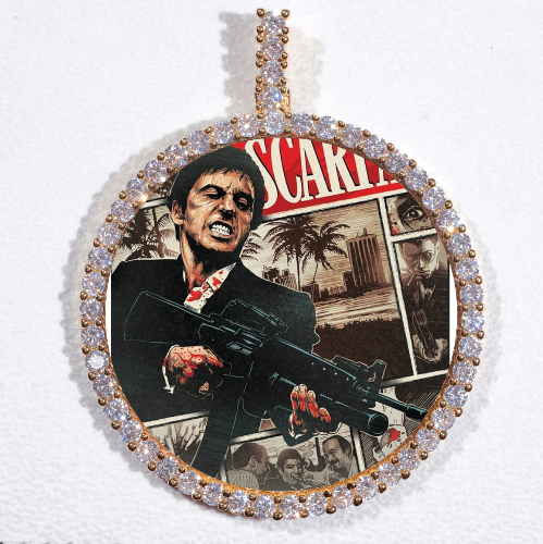 LARGE 3D CIRCLE CUSTOM PICTURE PENDANT