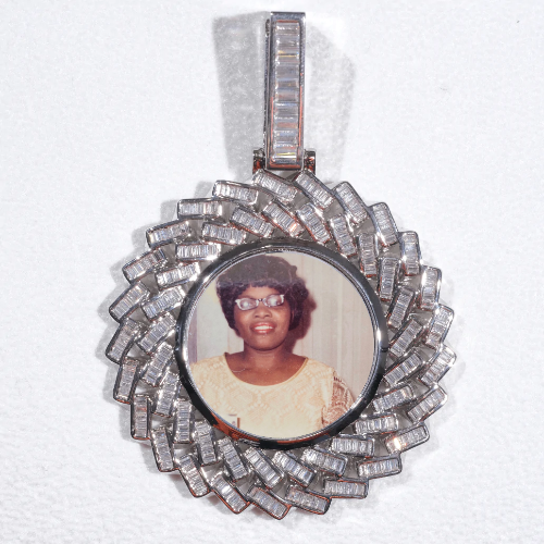 Large 3D Baguette Custom Picture Pendant