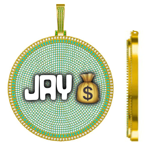 CUSTOM LETTER NECKLACE 3D BIG DISC