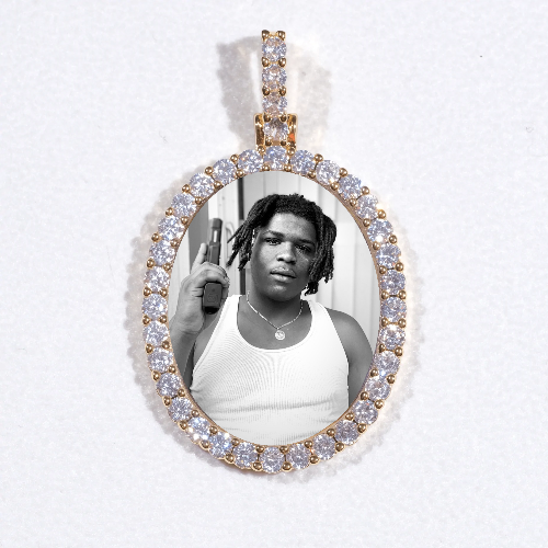 3D Oval Custom Picture Pendant