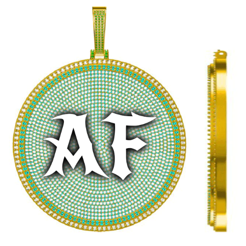 CUSTOM LETTER NECKLACE 3D BIG DISC