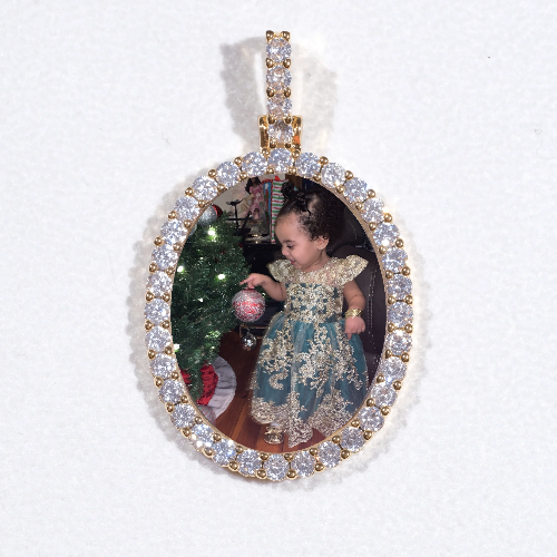 3D Oval Custom Picture Pendant