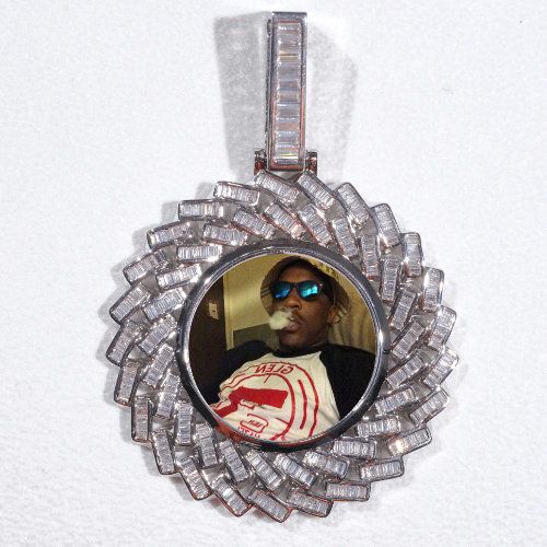Large 3D Baguette Custom Picture Pendant