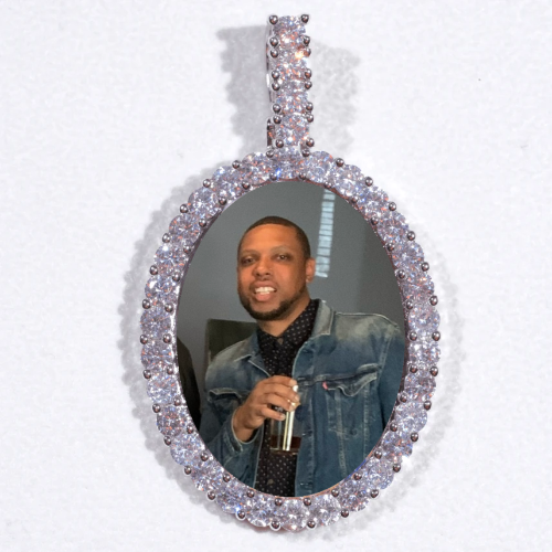 Large 3D Oval Custom Picture Pendant